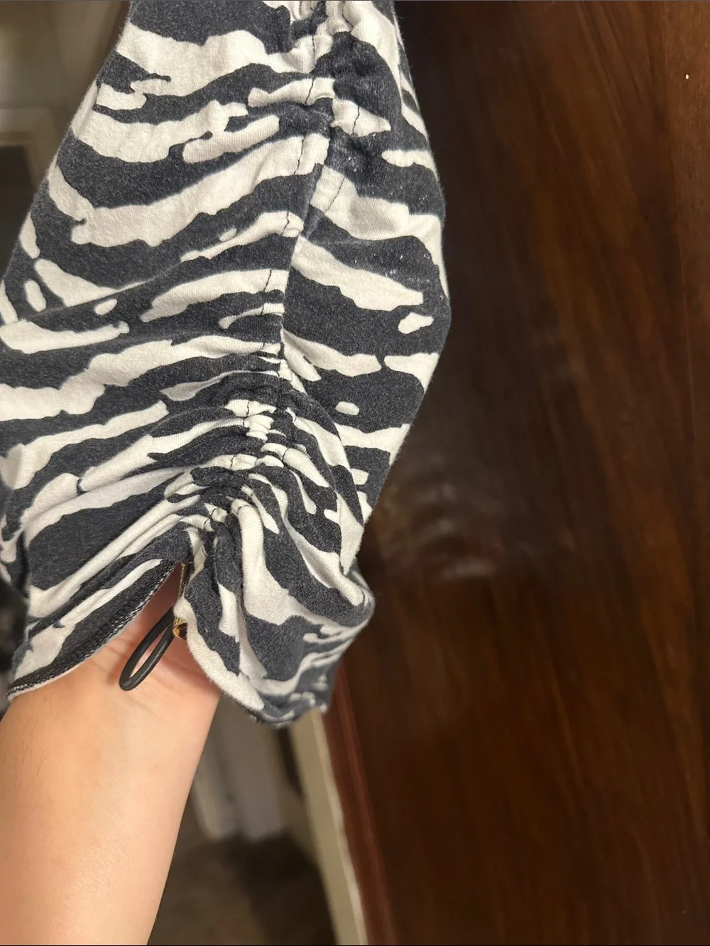 Michael Kors Black and White Zebra Print Short Sleeve Tee